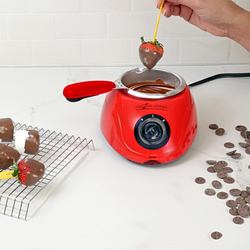 TOTAL Chef صانع الشوكولاتة الكهربائي مع 32+ ملحقات مجموعة وعاء الفوندو نافورة الشوكولاتة وذوبان الحلوى 8.8 أونصة (250 جرام) صانع الحلوى DIY مجموعة هدايا للمناسبات الخاصة للعشاء الرومانسي باللون الأحمر - Image 3
